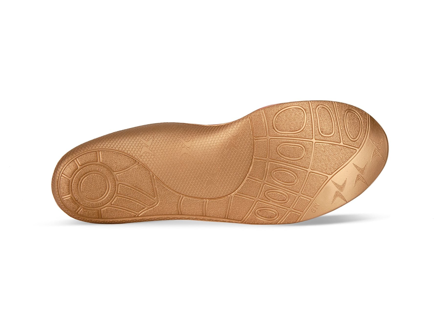 Plantilla de confort para hombre Aetrex Spain con soporte metatarsal, vista inferior mostrando estructura y amortiguación